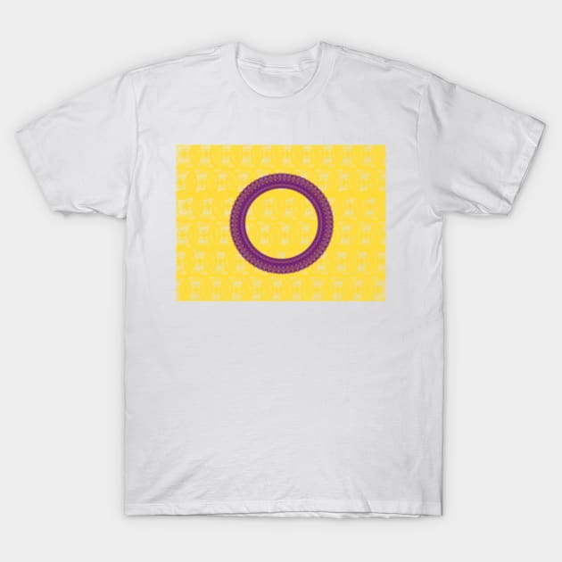 Spirograph Patterned Intersex flag T-Shirt by RachelEDesigns